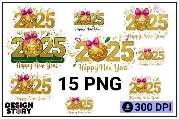 Download 2025 Happy New Year Gold Disco Ball - Year Collection
