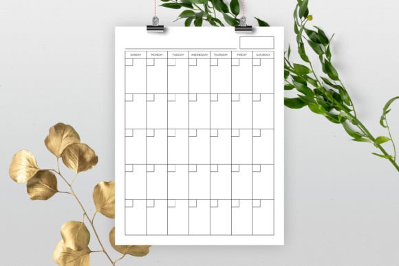 Download 8.5x11 Inch Vertical Blank Calendar - Premium Bundle