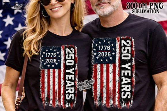 Download 1776–2026 American Flag PNG USA 250 Year - Year Collection