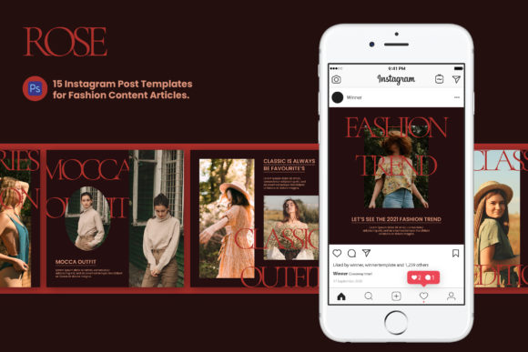 Download Rose Instagram Editorial Fashion Post - Fashion post Collection