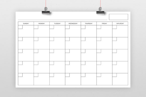 Download 24 X 36 Inch Blank Calendar Template - Premium Resources