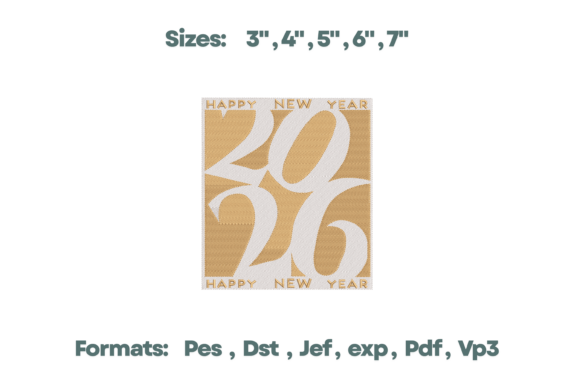 Download 2026 Gold Block New Year Design - Year Collection