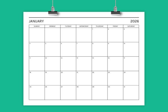 Download 2026 Basic Modern 8.5 X 11 Inch Calendar - Premium Resources