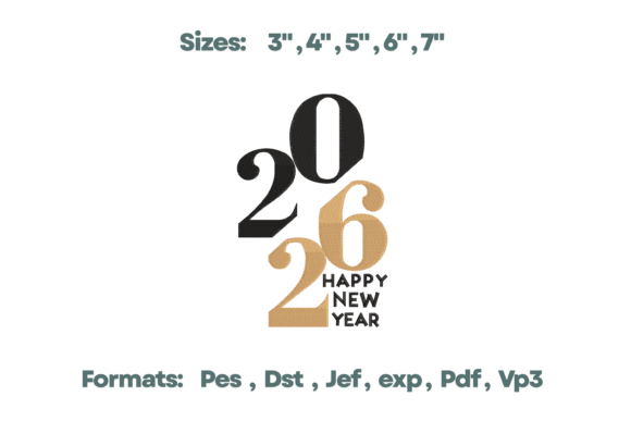 Download 2026 Stacked Modern New Year Design - Year Collection